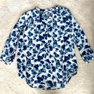 Blue floral blouse